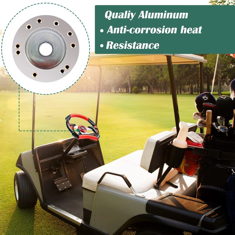 Roykaw Golf Cart Steering Wheel or Hub Adapter for EZGO Club Car Yamaha (for EZGO RXV/TXT Silver)