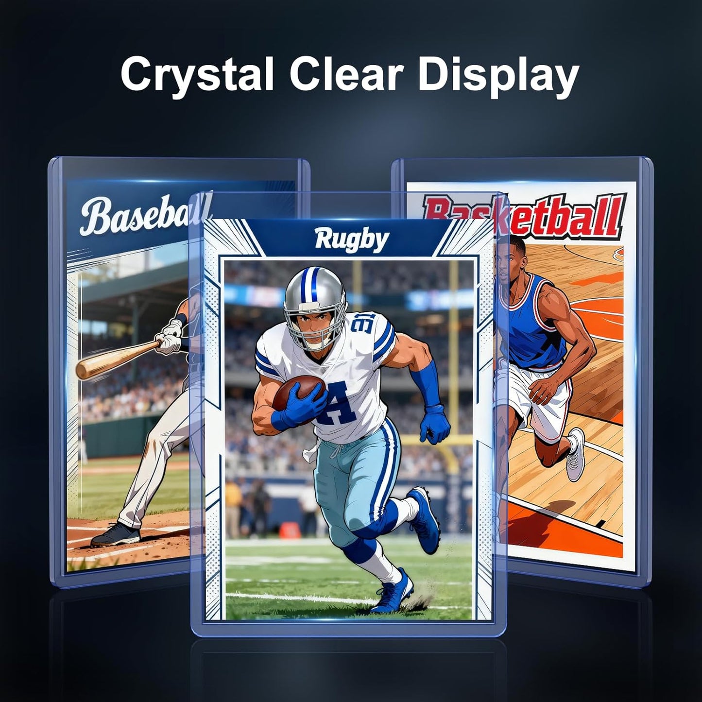 Top Loaders for Cards - 100 Count 55pt Thick Sleeves for Baseball, Basketball & Football | 3"x4" Size