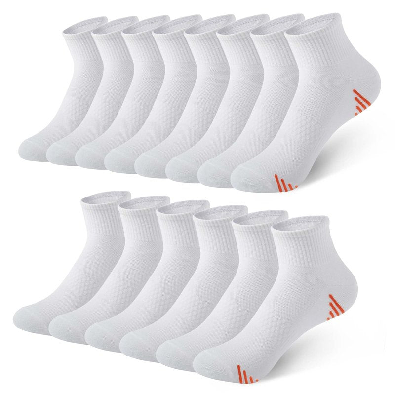 Honeysea White Crew Socks for Women - Ankle Socks for Women Running Socks White Socks for Women Hiking Socks Crew Socks for Women Socks Size 7-9 Quarter Socks Women Athletic Socks for Women