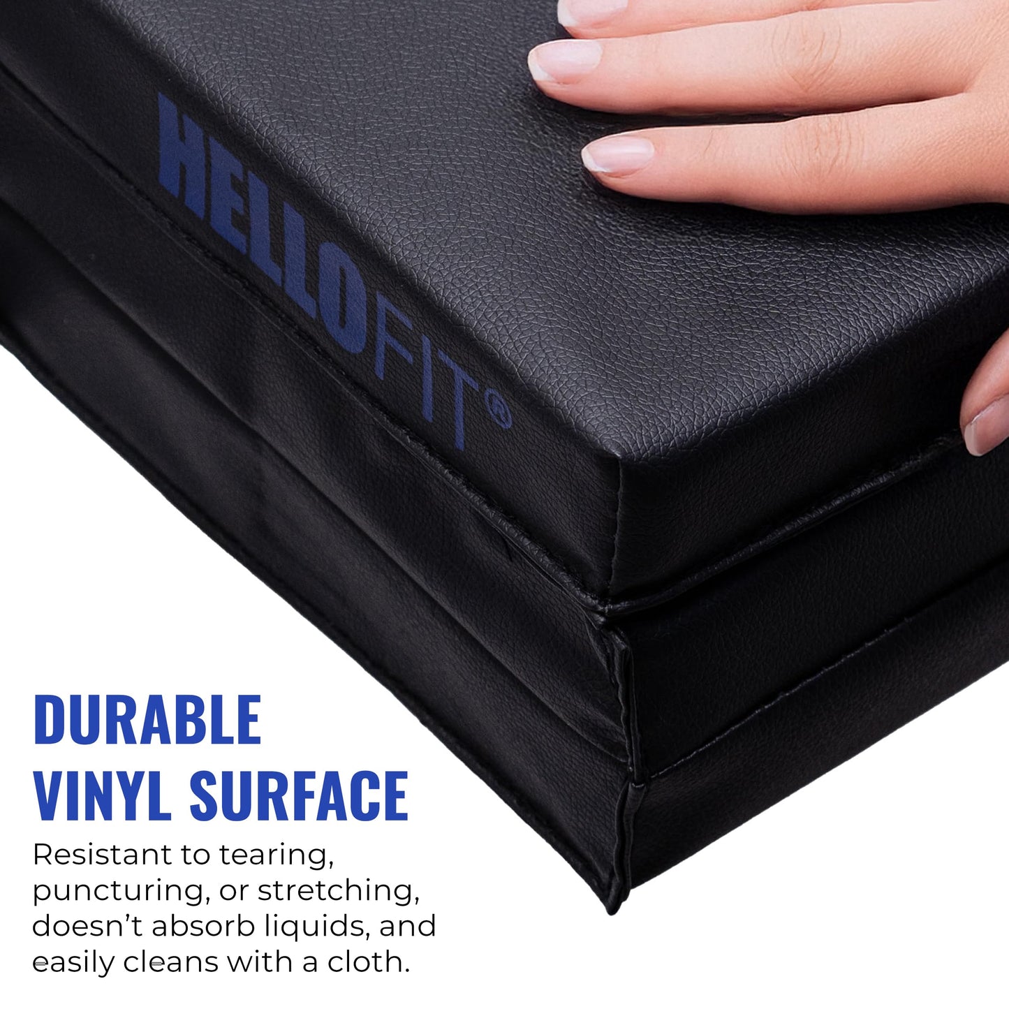 Hello Fit 2 Pack Folding Exercise Mat With Handles, 72"x24"x1.5", Black