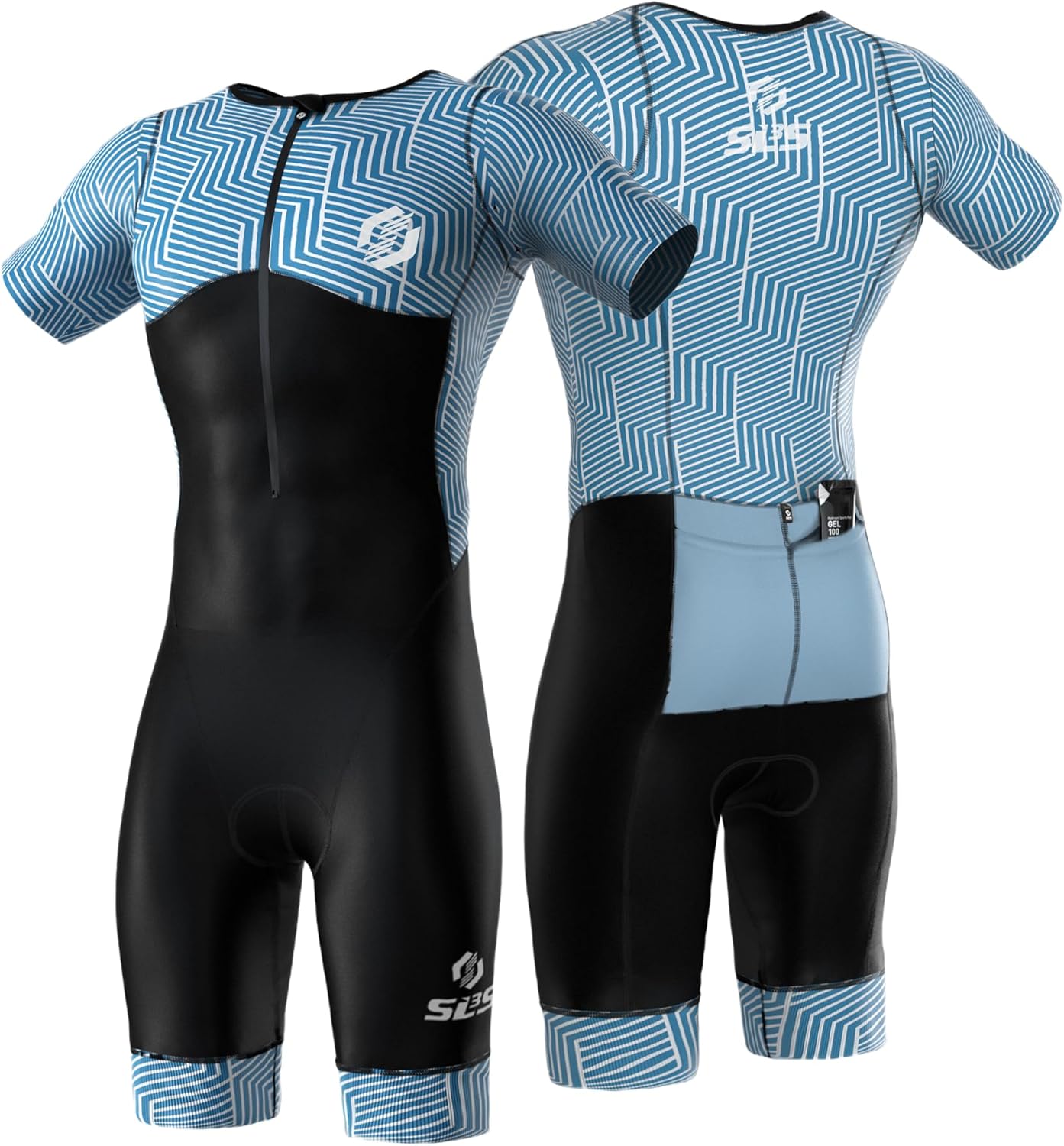 SLS3 Triathlon Suits for Men - Aerodynamic Sleeved Trisuit | Lightweight Premium FX Fabric, 2 Pockets
