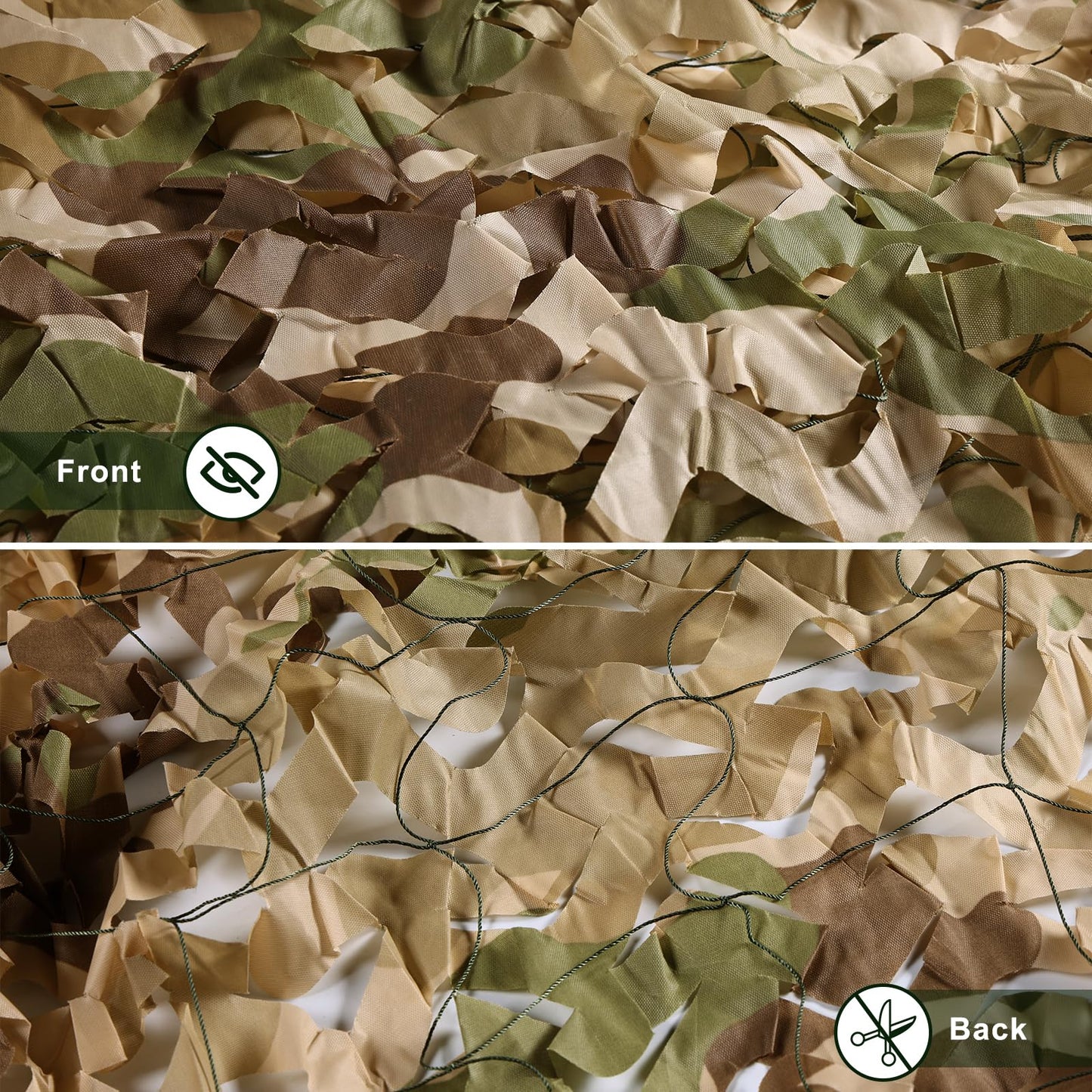 FLYEGO Double Layer Camo Netting Camouflage Netting Hunting Blind Camo Net Camouflage Nets Military Surplus for Shooting Party Decoration Photograph Car Cover Sunshade (10ftx10ft, Brown Camo)