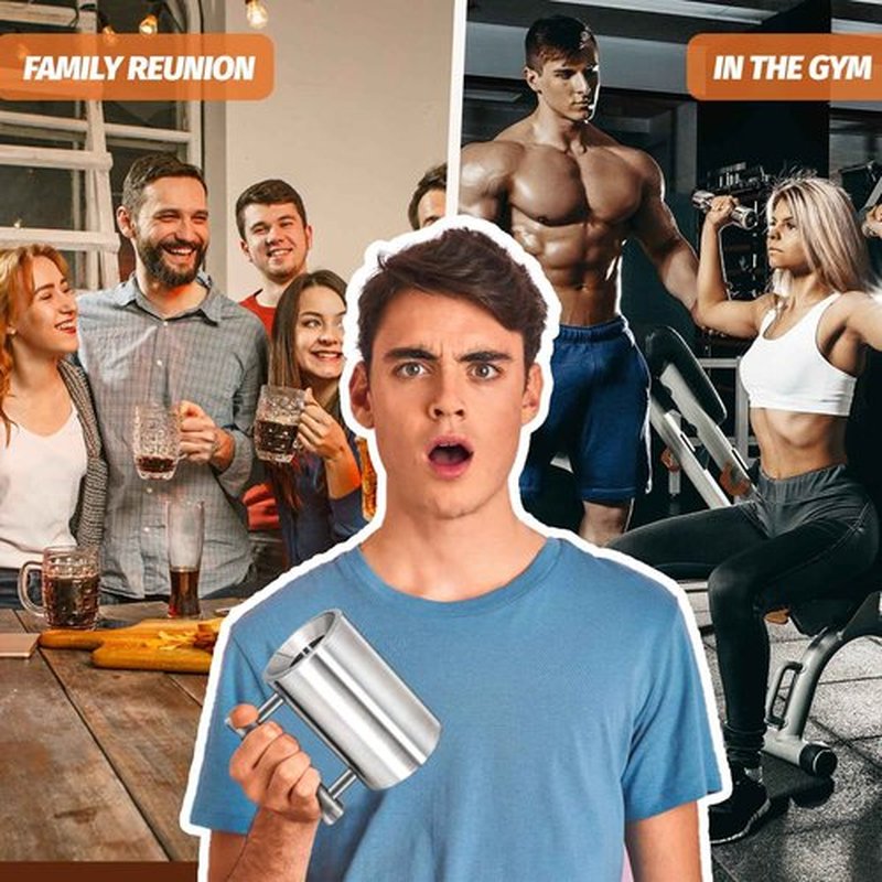 DITOSH 6kg 13.2lb Heavy Coffee Mug Challenge 304 Stainless Steel Dumbbell Cups Silver Overweight Sports Water Cup for Fitness Training Arm Strength Prank Gift Home Gym Workout Equipment 100ml 3.4oz