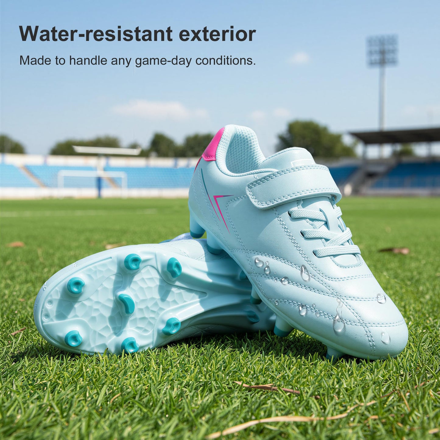 Stelle Girls Soccer Cleats for Kids Training Matches Outdoor Play(AQ,3ML)