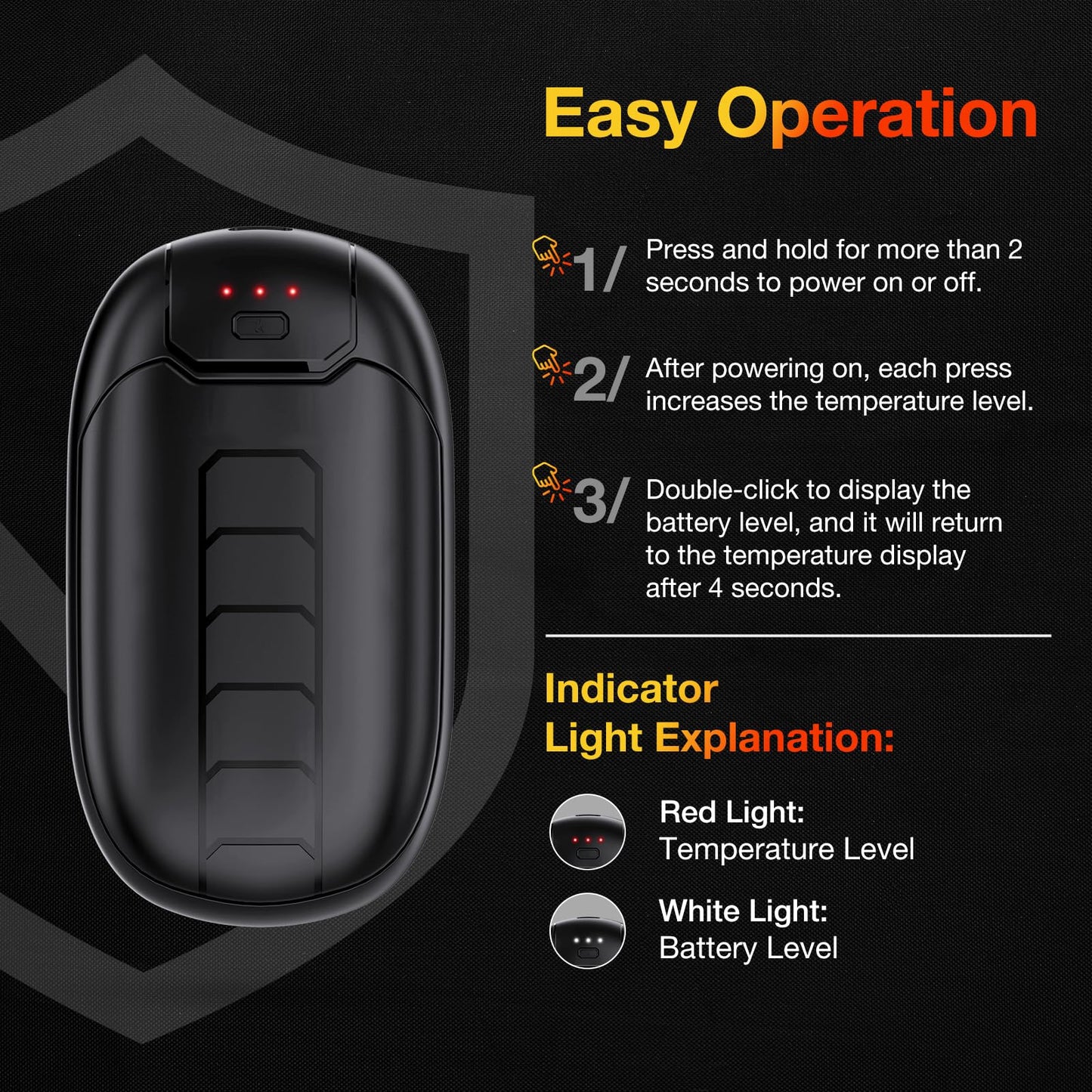 Magnetic Hand Warmers Rechargeable 2 Pack, QUIXOVA AI Electric Portable Pocket Heater Hand Warmers, 2 in 1 Reusable Handwarmers with AI Smart Chips, 12Hrs Long Safe Heat, Gifts for Christmas, Camping
