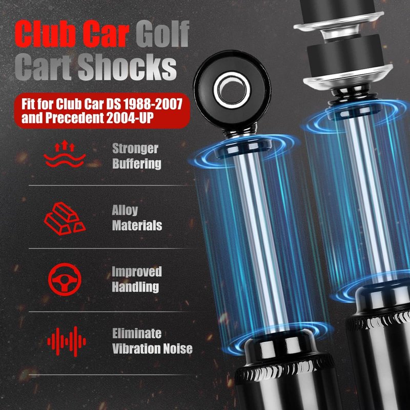 4 Pcs Club Car Shocks Front and Rear Golf Cart Shocks for Club Car DS G&E 1988-2007, Precedent G&E 2004 up, Tempo 2018 up OEM 1014235, 1014236, 1010991, 1015813, 1013164