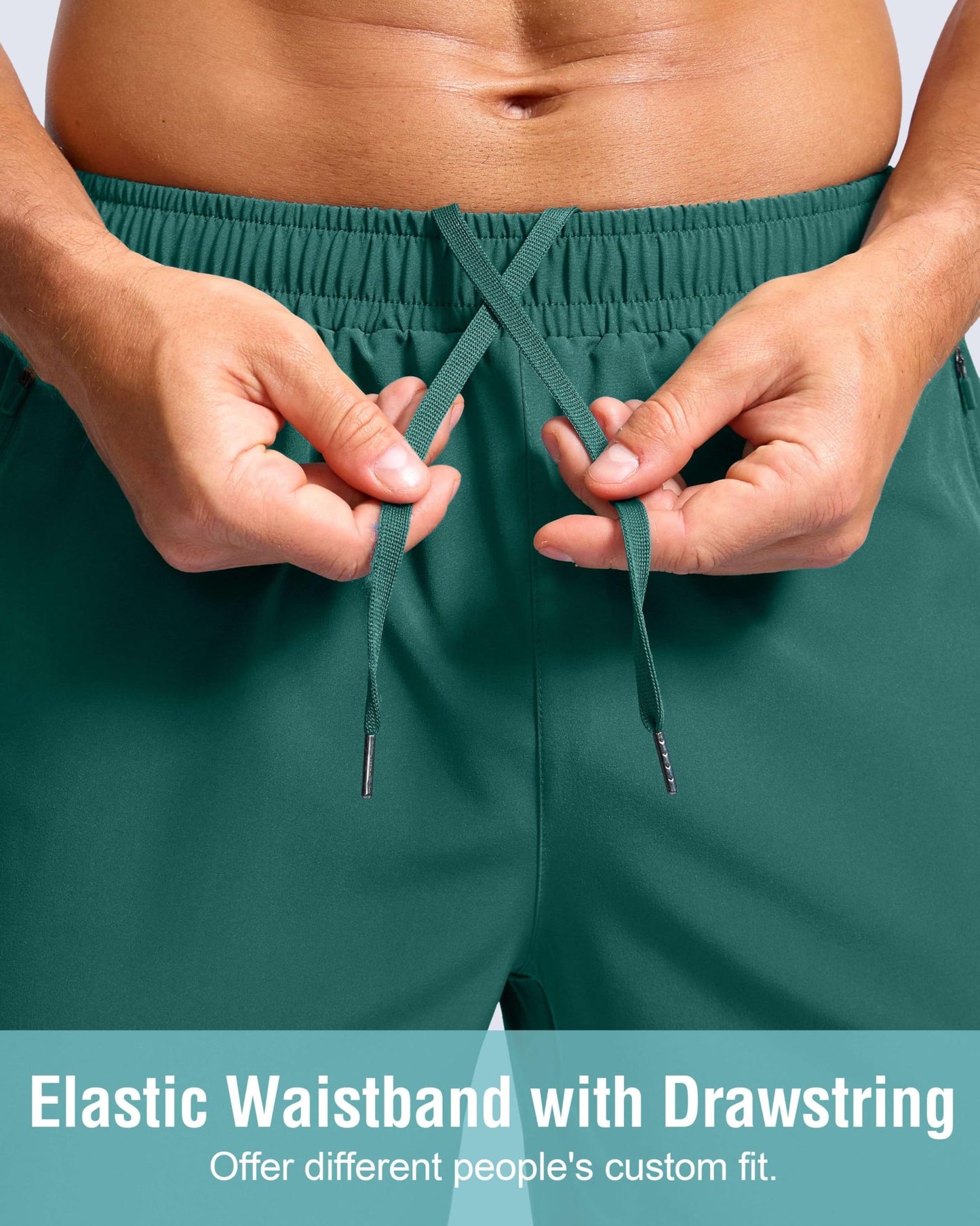 G Gradual Men's Athletic Running Shorts with Zipper Pockets Quick Dry 7"/ 5"/ 9" Workout Gym Shorts for Basketball Hiking(Rainforest Green,5XXXL)