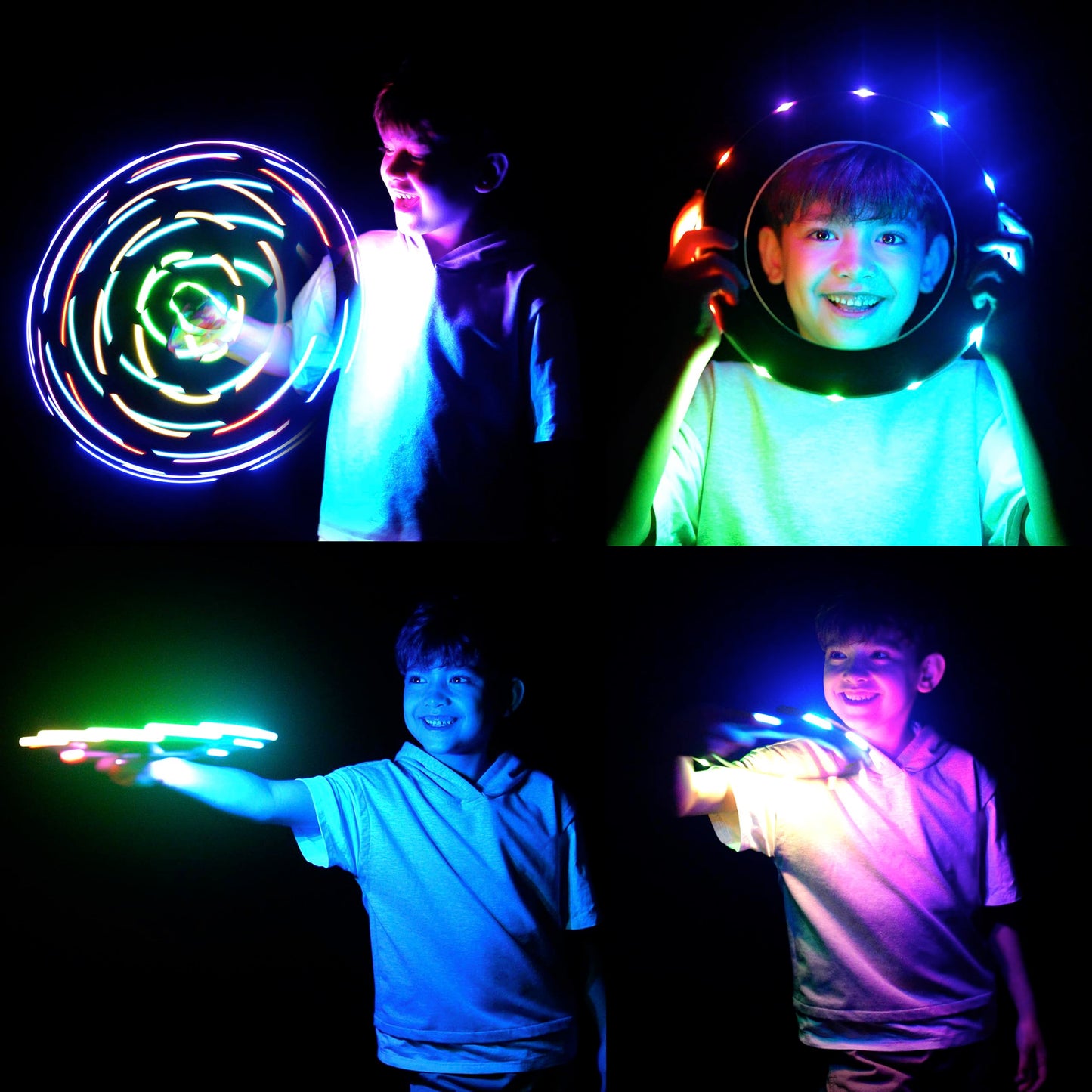 TOSY Flying Ring - 12 Monocolor LEDs, Super Bright, Lost Mode, Auto Light Up, Easter Basket Stuffers Gift for Kid/Teen/Boy/Girl, Safe, Waterproof, Pool/Beach/Camping Toy (Red)