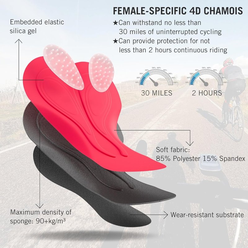 Baleaf 4D Padded Bike Shorts for Women - Gel Padding & Pockets | Comfortable Cycling Underwear