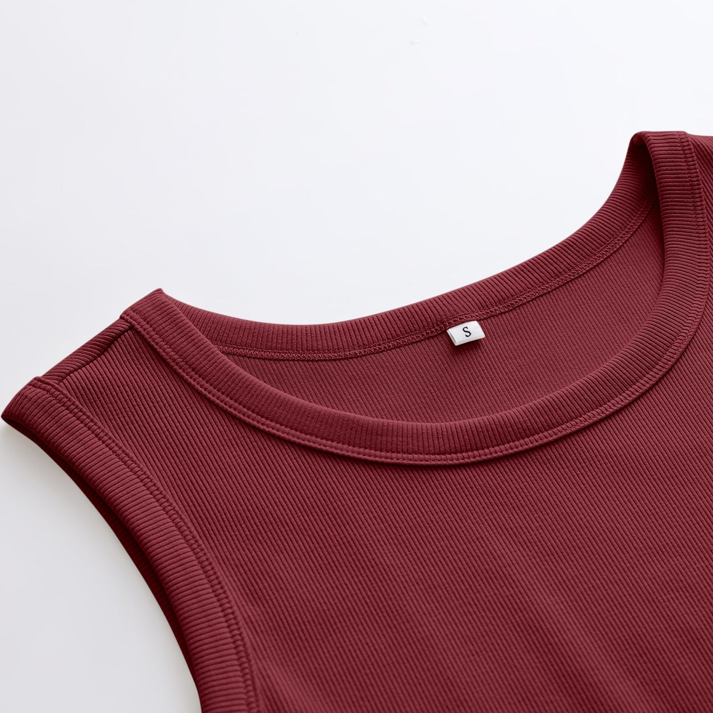ANRABESS Womens Sleeveless High Neck Tank Tops Fashion Summer Casual Basic Slim Fit Ribbed Racerback Top Shirt Clothes Burgundy Large