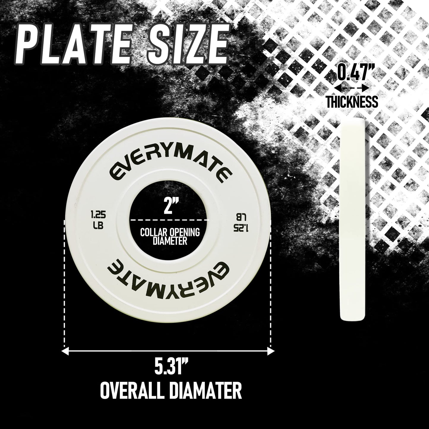 EVERYMATE Change Weight Plates 1.25LB 2.5LB 5LB Set Fractional Plate Olympic Bumper Plates for Cross Training and Olympic Weightlifting 17.5LB Weights Plates Set