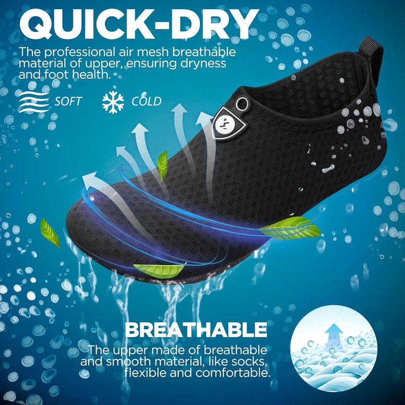 Water Shoes for Men & Women - Quick-Dry Aqua Socks for Beach, Pool & Yoga | Breathable Barefoot Design, Adult & Kids Sizes
