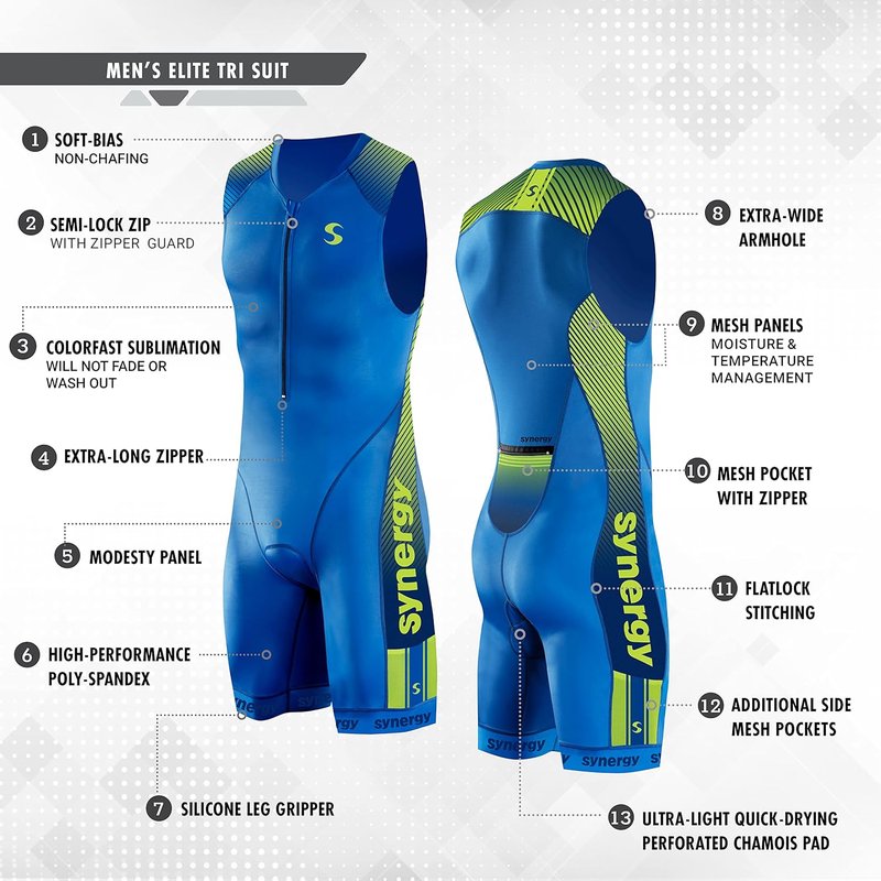 Men's Elite Sleeveless Triathlon Tri Suit - High-Performance Racing Gear | Comfortable Fit