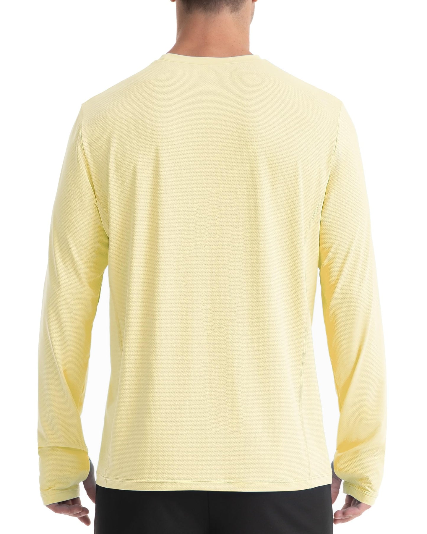 EoBeKee Sun Protection Shirts for Men, UPF 50+ UV SPF Long Sleeve Outdoor Rash Guard for Fishing Hiking Swimming Running Quick Dry Lightweight Yellow