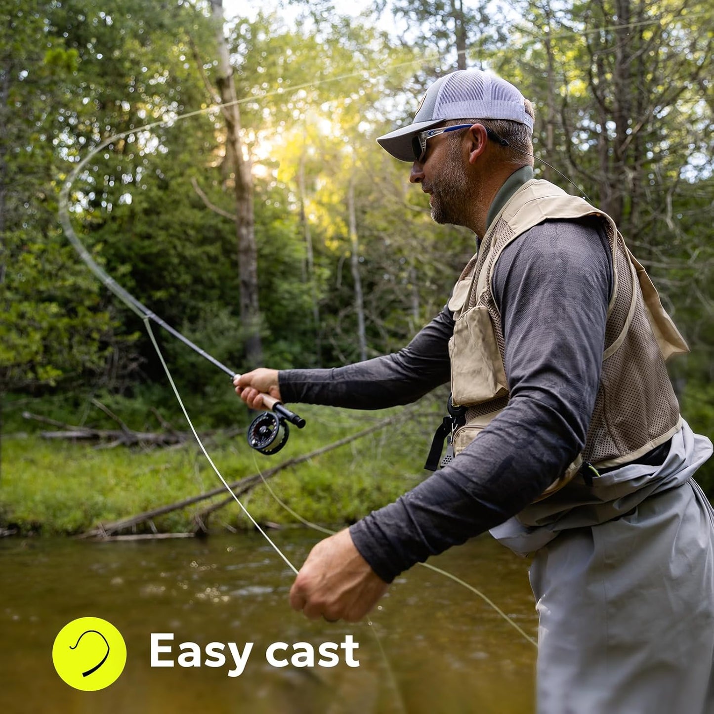 Fly Fishing Line - Weight Forward Floating Lines with Two Welded Loops | 90FT Multi-Color for Trout (WF2-9F)