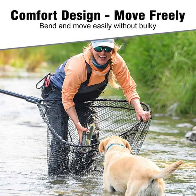 Goture Breathable Stockingfoot Fishing Chest Wader, 100% Waterproof Fishing Chest Wader for Men Women, Ultra Lightweight Comfort Stockingfoot Hunting Waders M
