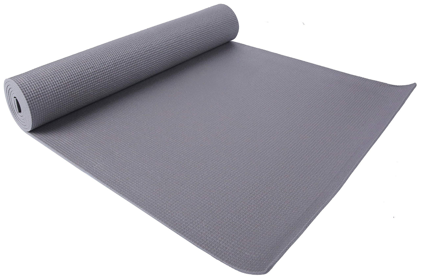 Signature Fitness All Purpose 1/4-Inch High Density Anti-Tear Exercise Yoga Mat with Carrying Strap and Yoga Blocks, Gray