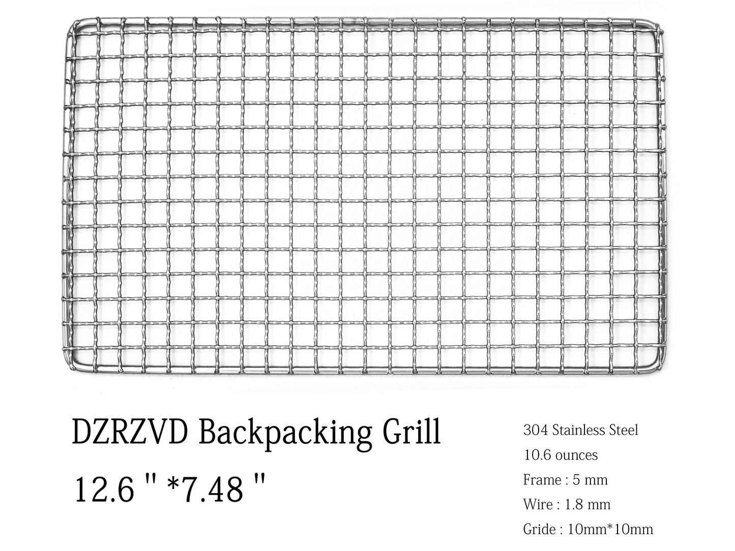 DZRZVD-The Bushcraft Backpacker's Grill Grate - Welded Stainless Steel Mesh (Upgrade Camping Fire Rated)-7.48"X12.6"