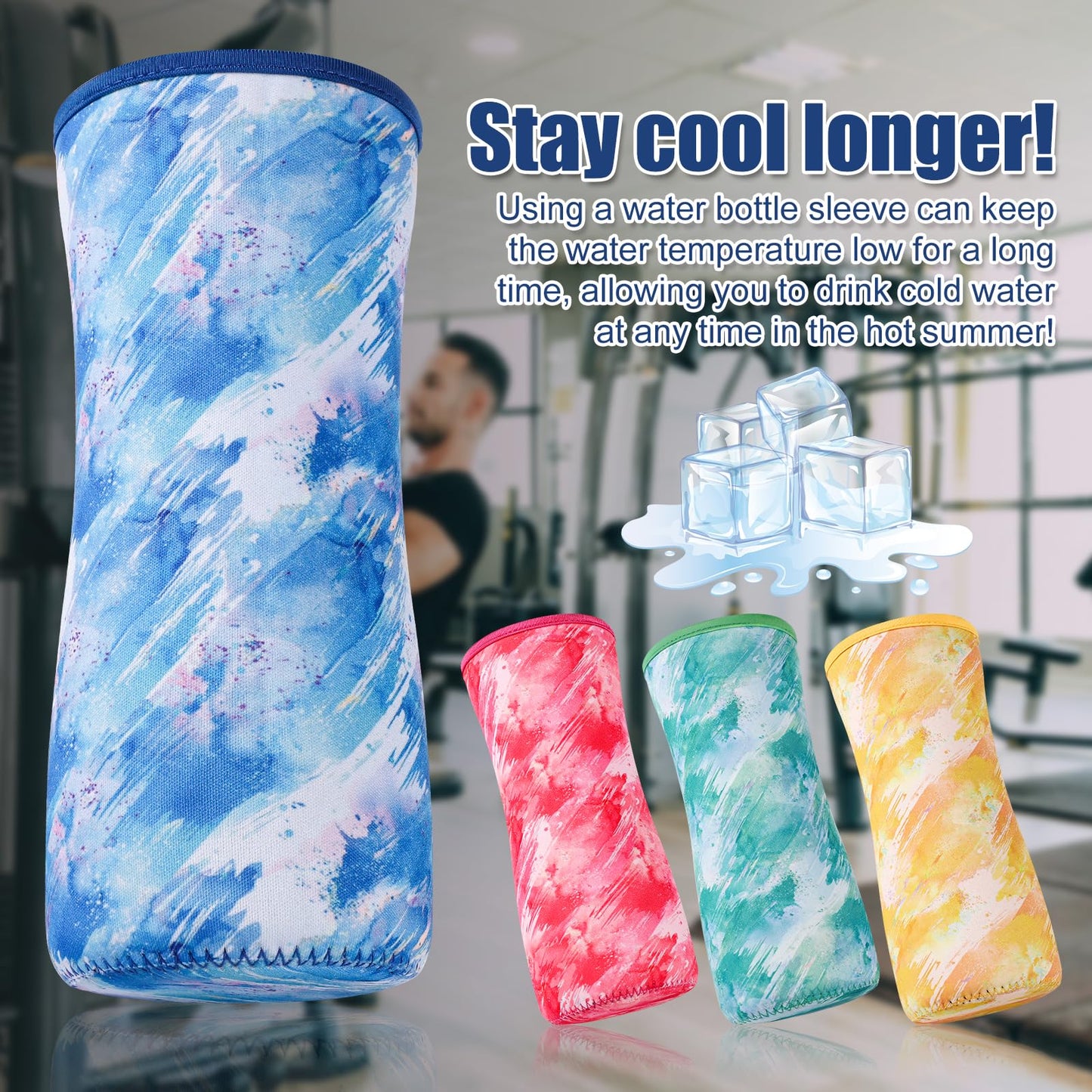 lasuroa 4pcs Sleeve for Cirkul Water Bottle 32oz, Neoprene Water Bottle Sleeve for Cirkul Plastic Water Bottle Protective Cover Insulated Water Bottle Cover for Retaining Temperature(4 Colors)