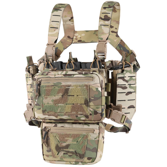 VOTAGOO Chest Rig-Tactical Chest Rig，Molle Modular Micro Fight Chest Rigs Adjustable&Detachable with 5.56/7.62 Magazine Pouch