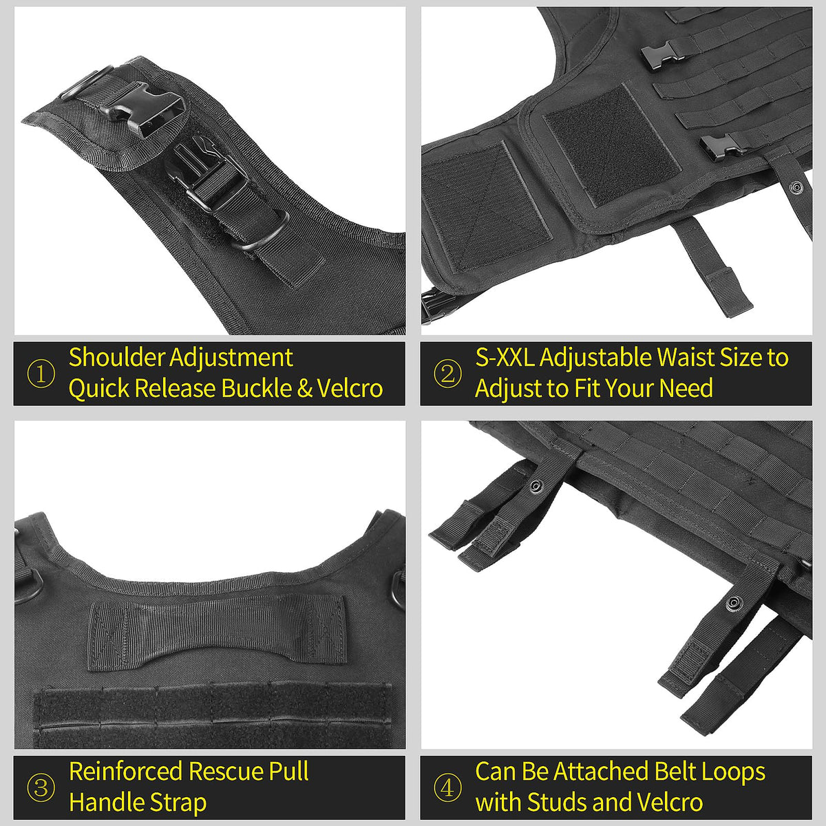 Marmot Tactical Vest Airsoft Vest Paintball Vest Adjustable, Durable Construction with Detachable Pouches