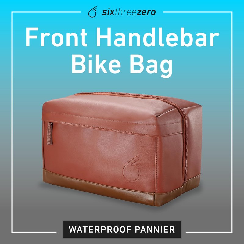 sixthreezero Front Handlebar Bike Bag, Bicycle Front Cargo Storage with Adjustable Straps, 7.5L Capacity, Brown