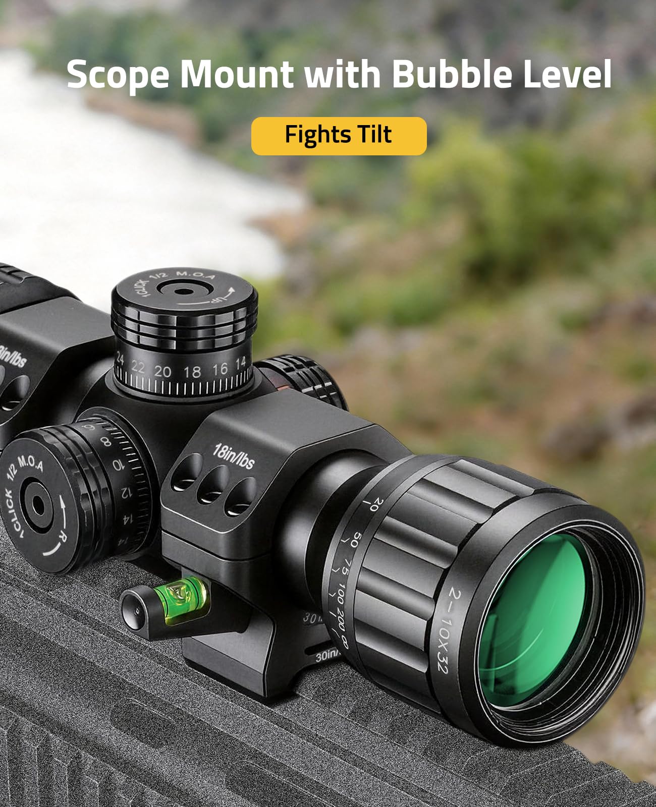 CVLIFE 30mm High Profile Scope Rings - Precision Scope Mount with Integrated Level Bubble for Picatinny and More Rails - 2 Pieces
