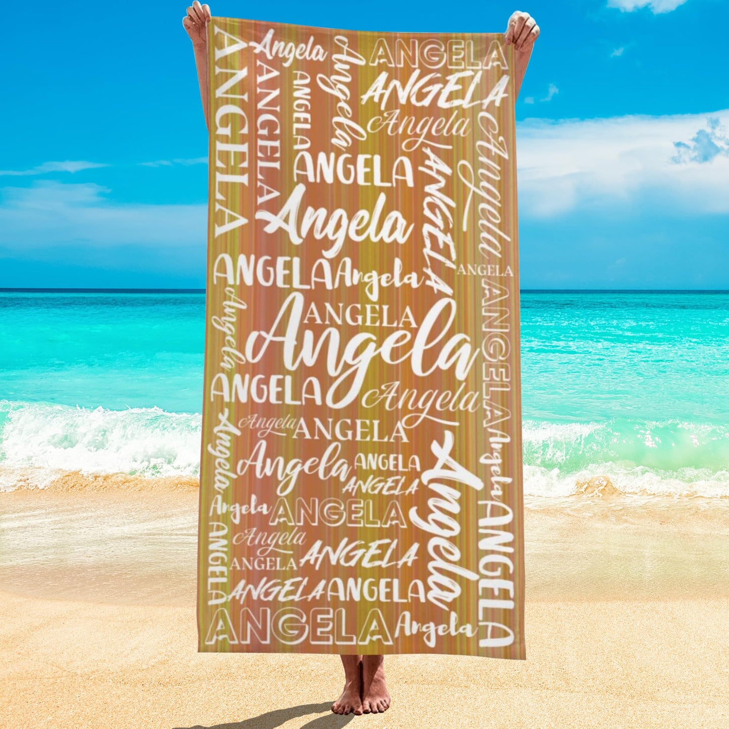 Esmtuaij Personalized Beach Towels for Kids and Adults, Custom Beach Towels with Name, Custom Quick-Drying Travel & Pool & Beach Towels,Customized Gifts for Women & Men & Children