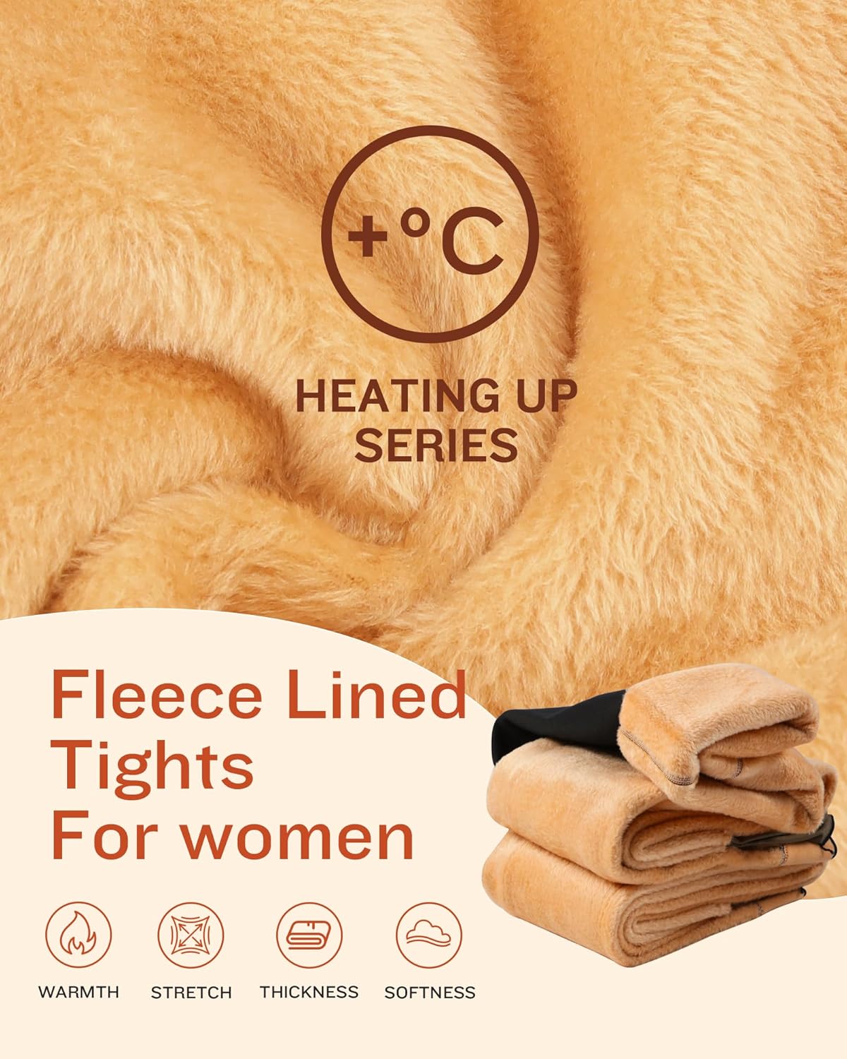 Women's Fleece Lined Tights - Warm Fake Sheer Pantyhose for Winter | Thick Leggings