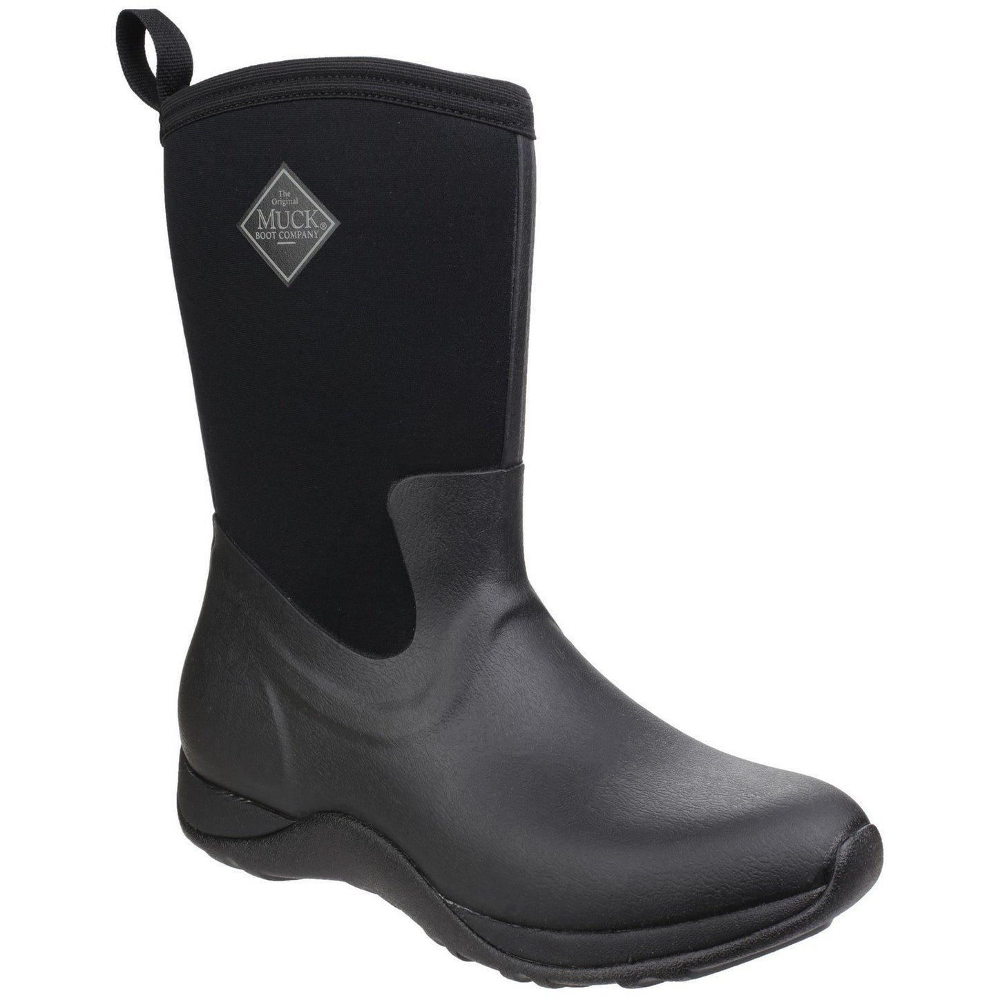MUCK Arctic Weekend Mid-Height Rubber Womens Winter Boots, Black/Tan, 7