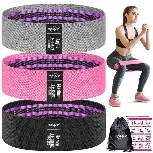 WALITO Resistance Bands for Legs and Butt, Fabric Exercise Loop Bands Yoga, Pilates, Rehab, Fitness and Home Workout, Strength Bands for Booty