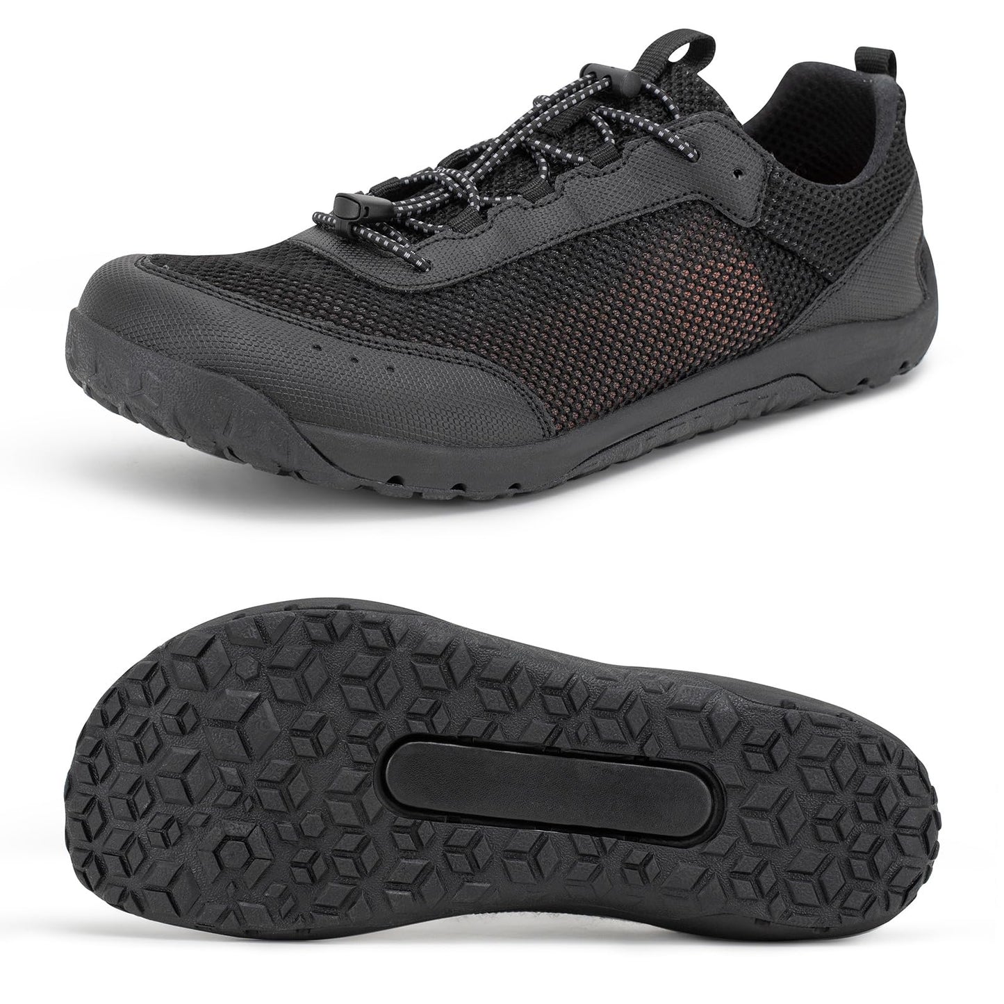 Mens Barefoot Water Shoes - Minimalist Zero Drop Swim Shoes with Wide Toe Box - Quick-Dry Aqua Socks for Beach, Kayak, Fishing & Boating Black Size 10