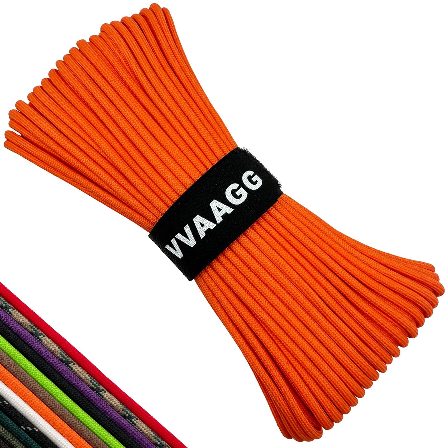 VVAAGG 550 Paracord 100FT - 4mm Lightweight and Durable Camping Rope, Tent Rope, Clothsline Rope, Marine Weatherproof Rope, Nylon Parachute Cord Rope (Orange)