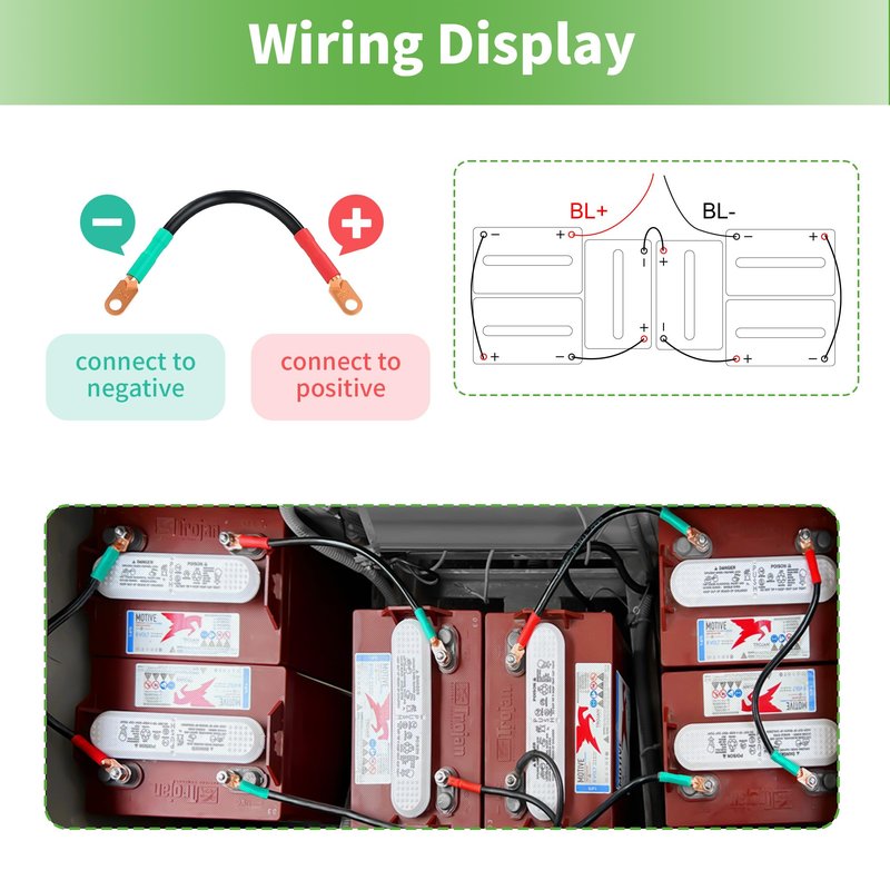 10L0L 3 Awg Golf Cart Battery Cables for 48 Volt Club Car DS & Precedent 1994 Up, 7 PCS Heavy Duty Pure Copper Golf Battery Wiring Cables, 14"+41" Long (3 Gauge)