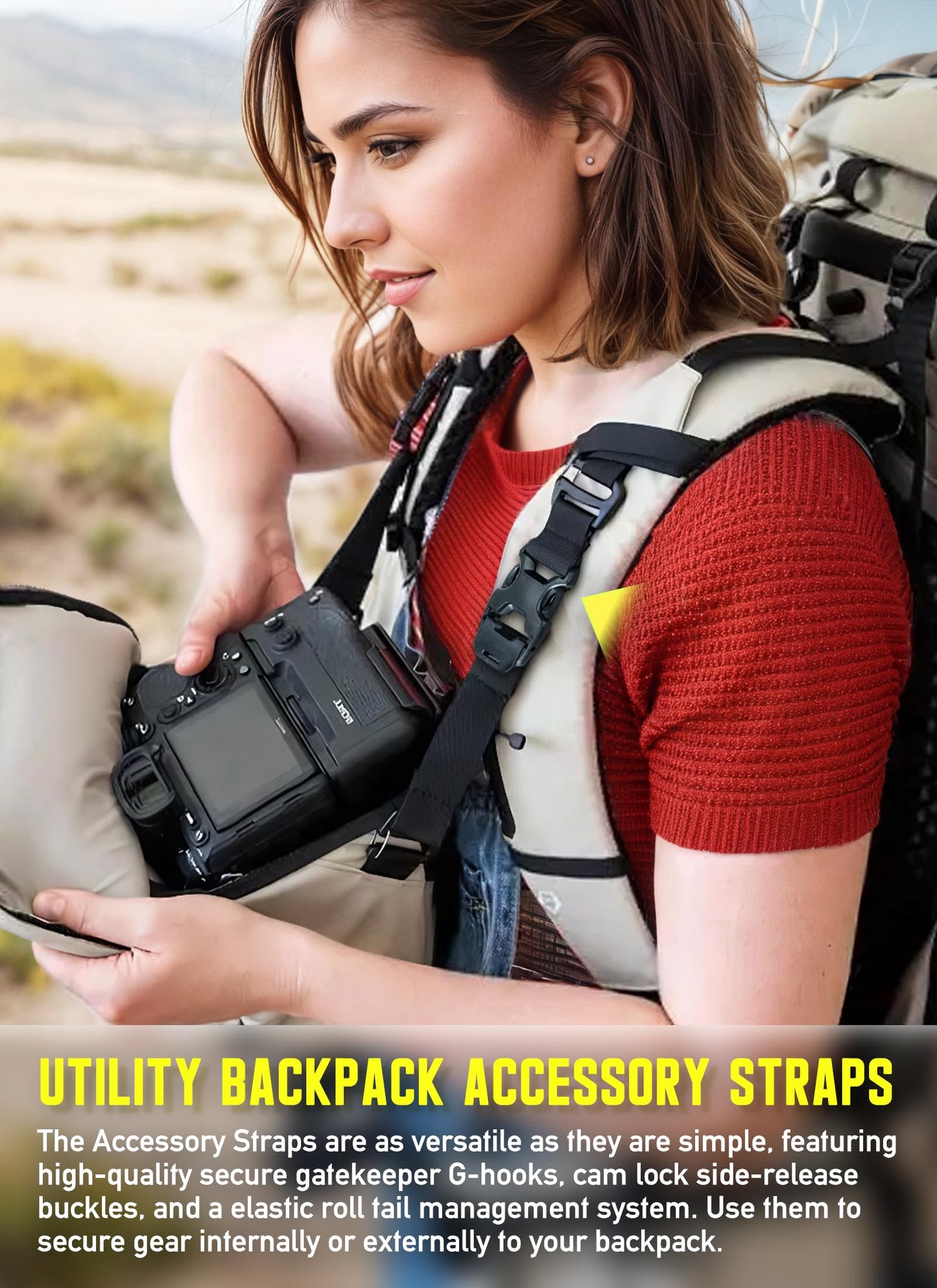 Pitozer Molle Attachment Strap for Tactical Military backpack 24"Adjustable