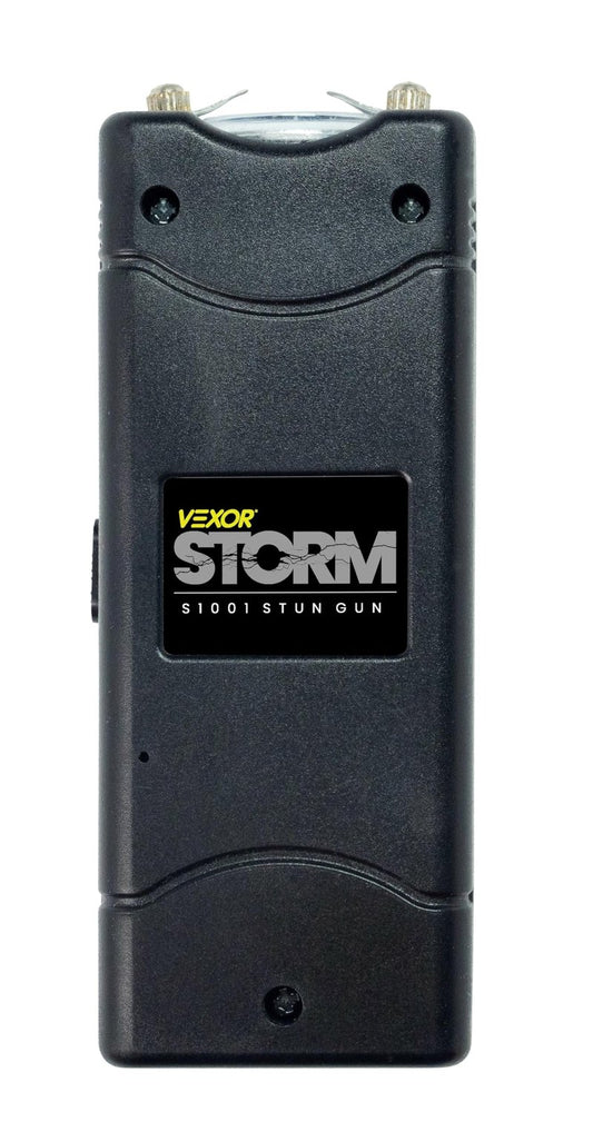 Vexor Storm Mini S1001 Personal Safety Device - Compact Rechargeable with LED Light - USB Charging - Pocket Size - Safety Lock - Includes Training Guide, Steel Gray