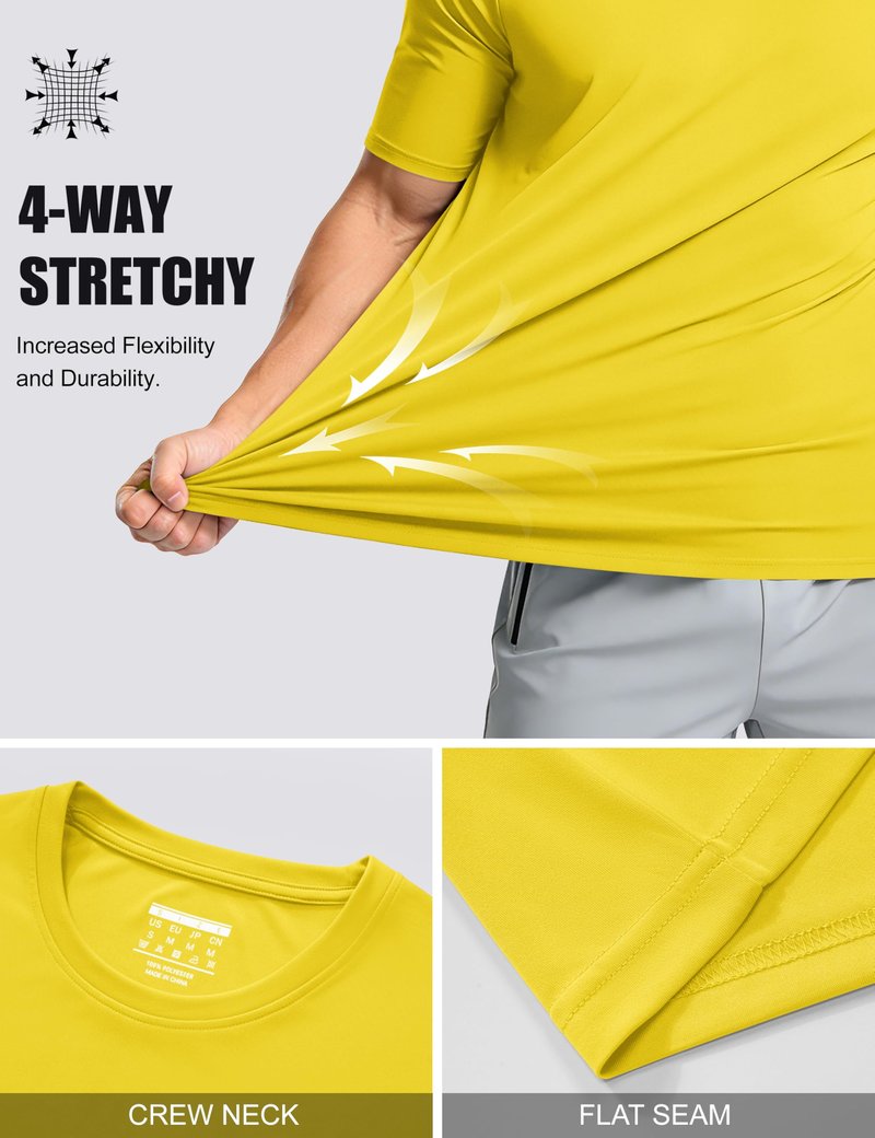 Men's UPF 50 T Shirts Running Shirts Dry Fit Summer Top Tee Cool Active Shirts Short Sleeve Athletic T-Shirts