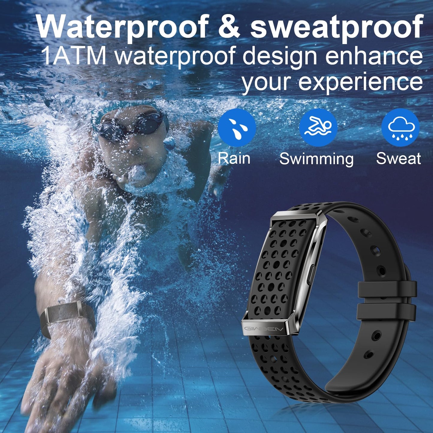 Smart Bracelet for Women and Men, Health Fitness Trackers with Heart Rate, Sleep Monitor, Blood Oxygen/Stress/Calorie/Step Tracker, Bracelet Smart Band, Health Tracker Fitness Bands,170+ Sports Modes