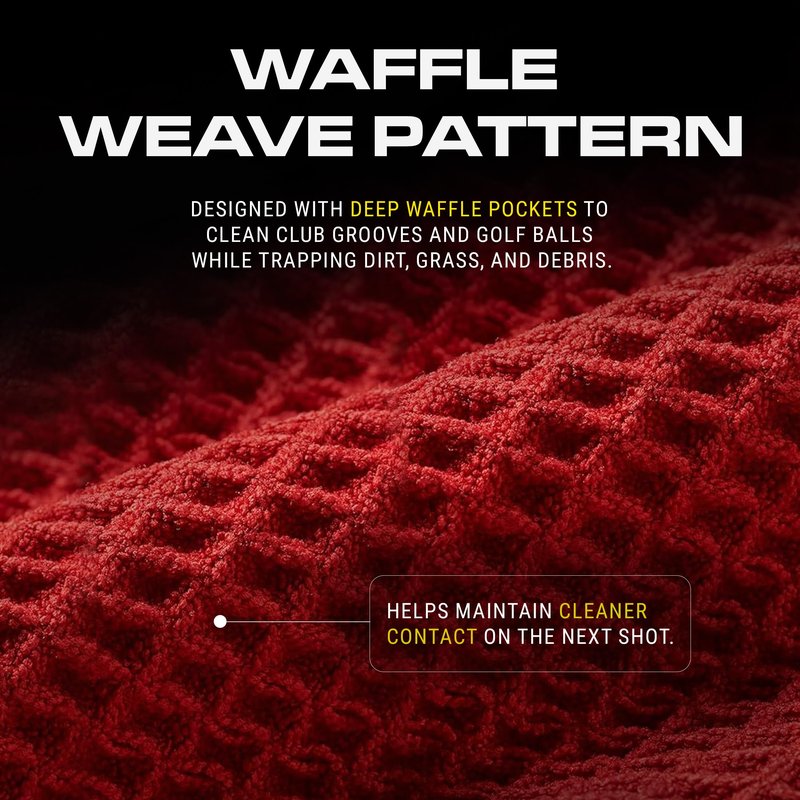 STICKIT Magnetic Golf Towel - Ultra-Absorbent with Waffle Weave Microfiber - Golf Towel with Magnet for Bags, Clubs & Carts - Removes Dirt, Grass, & Debris from Club Face - 29” x 29” (Black)