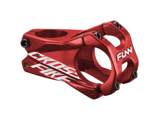 Funn Crossfire Mountain Bike Stem with 31.8mm Bar Clamp - Durable and Lightweight Alloy Bicycle Stem for Mountain Bike and BMX Bike, Length 50mm stem (Red)