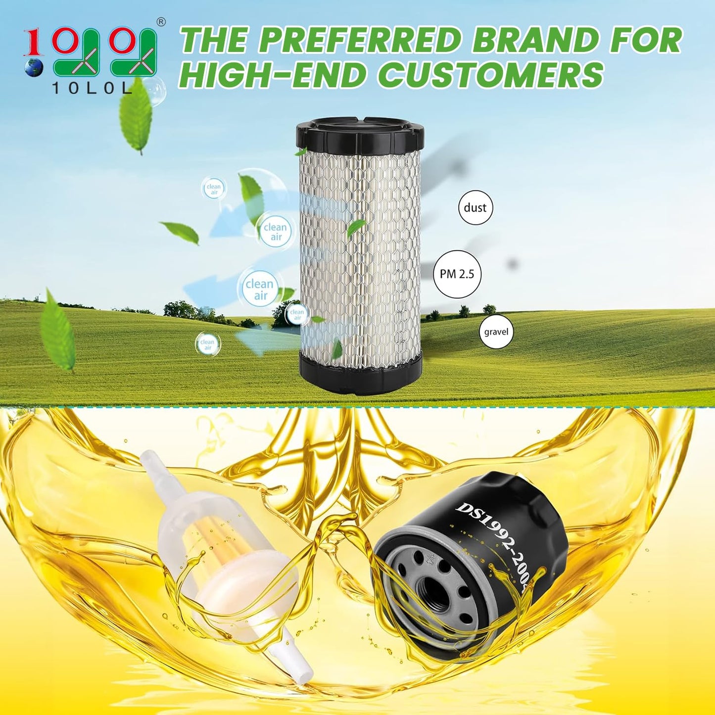 10L0L Golf Cart Tune Up Kit with Clutch Drive Belt & Starter Generator Belt,Spark Plugs for Club Car Precedent 2004-Up with FE350 Kawasaki Motor,1016203, 101916701