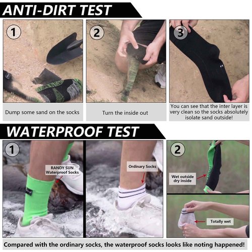 RANDY SUN Slim Waterproof Socks, Women Men Breathable Moisture Wicking Ultra Thin Running Hiking Cycling Fishing Golf Ankle Socks Gift, 2 Pairs-Sky&Black-No Show socks,Medium