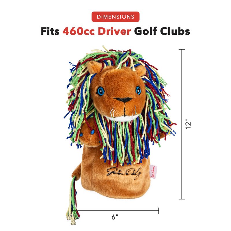 Daphne’s John Daly Lion Driver Headcover Premium Driver Headcovers Funny Golf Club Covers Stylish Protection for Your Clubs Men's Golf Gear Driver Headcover for Men and Women