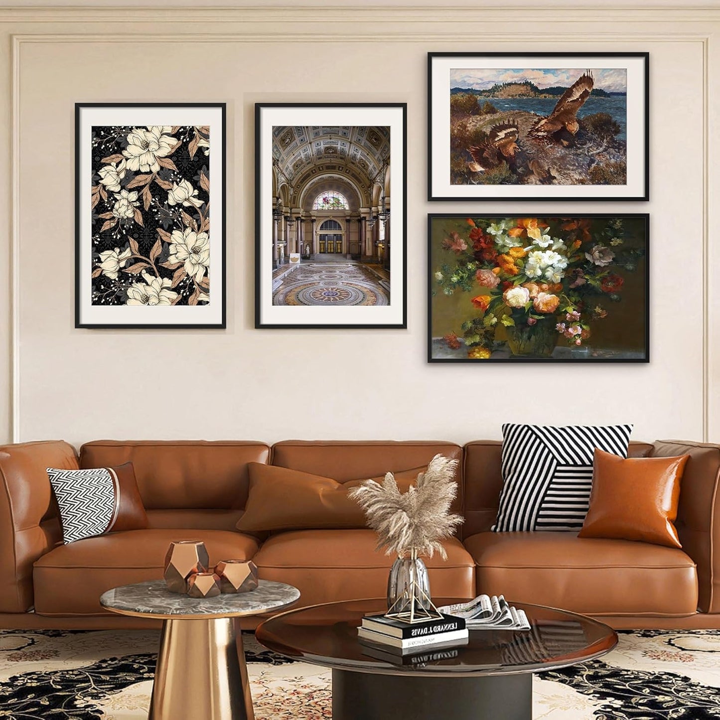 Upsimples 24x36 Picture Frame Set of 5 - Wall Gallery Frames for 20x30 Photos in Black