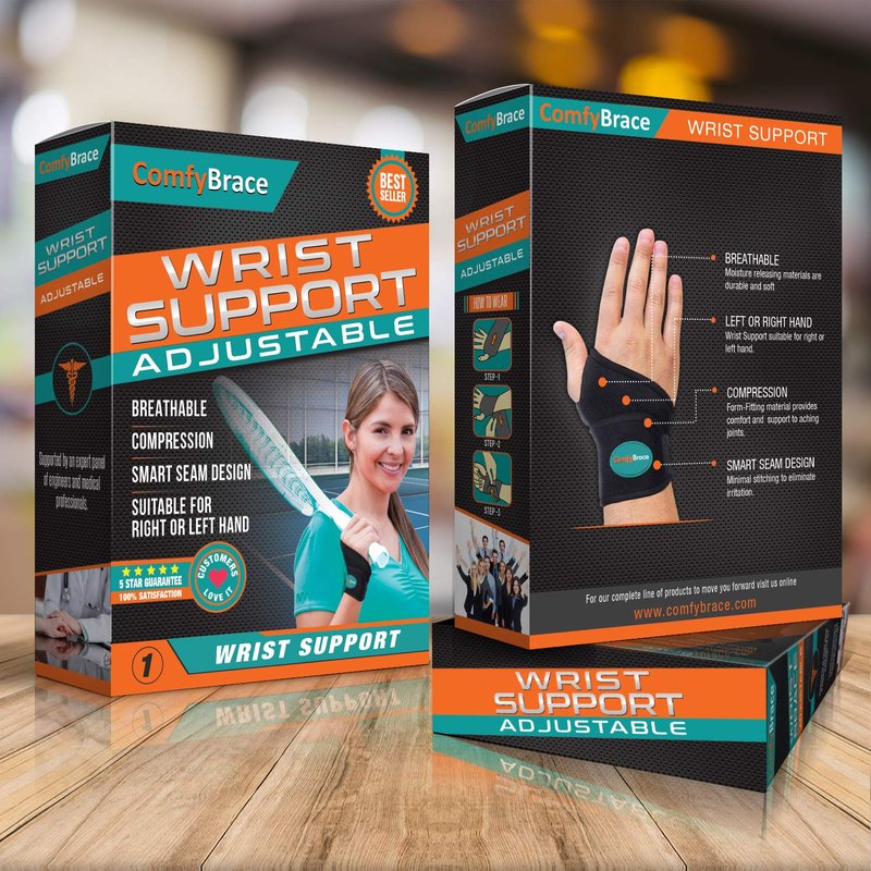 ComfyBrace Premium Lined Wrist Wrap/Carpal Tunnel Wrist Brace/Arthritis Hand Support - Fits Both Hands - Adjustable - Fitted (Day Brace, One Size)