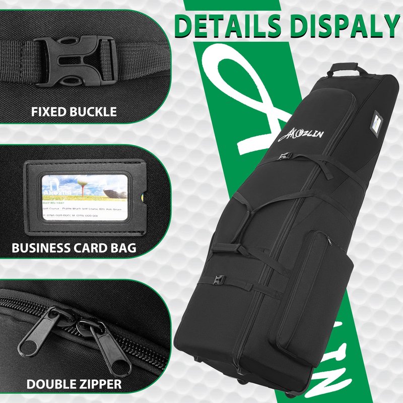 Golf Airplane Travel Case Waterproof Universal Foldable Golf Club Cover Bag with Wheels for Airlines Travel