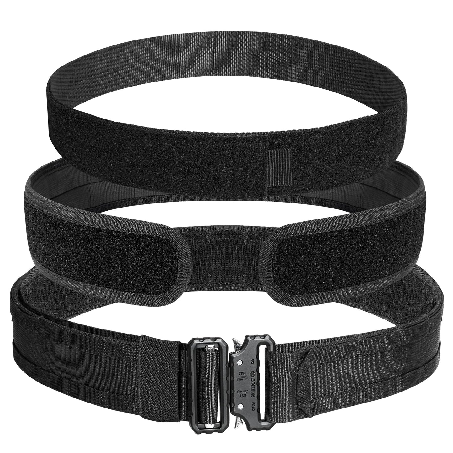 AIKATE Tactical Molle Gun Belt, 1.75 & 2.25 Inch Inner & 2.0 Inch Heavy Duty War Belt