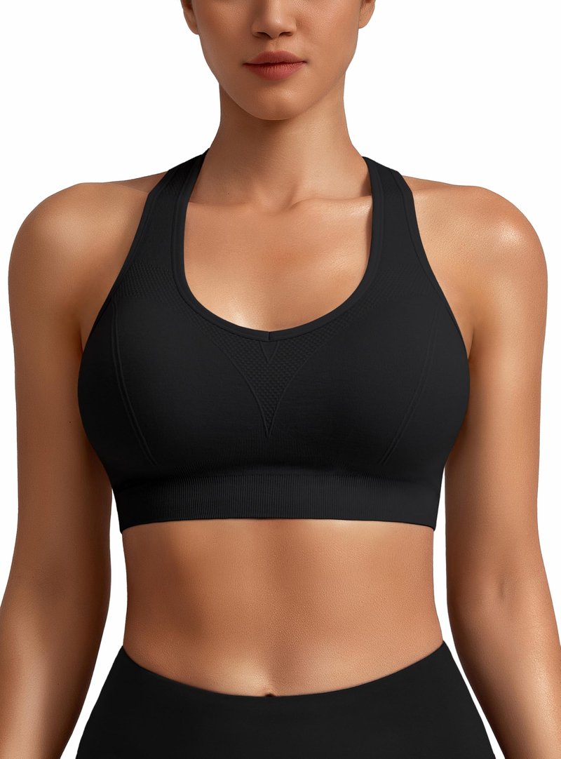 MIRITY Women Racerback Sports Bras - High Impact Workout Gym Activewear Bra Pack of 7