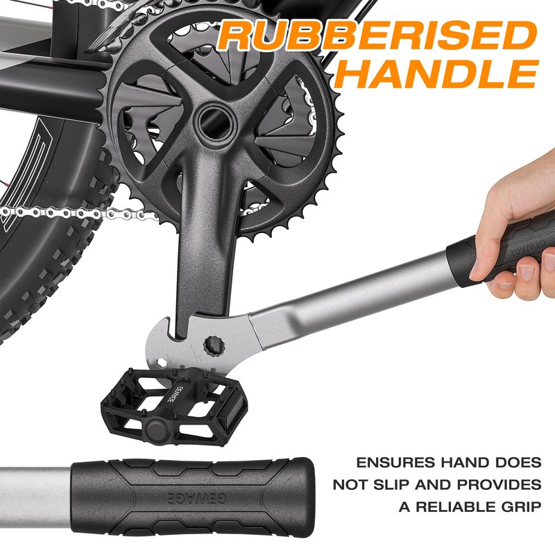 Bike Bicycle Pedal Wrench - Bicycle Pedal Removal Tool With Extra Long Handle-Pedal Spanner Double Wrench For Mountain Road Bike (Cylindrical handle)
