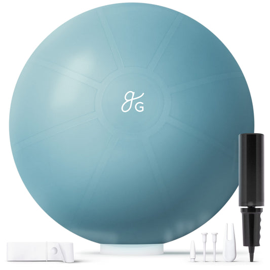 Greater Goods Exercise Ball - Yoga Ball for Working Out, Balance, Stability, and Pregnancy, Deep Sky Blue, 65cm